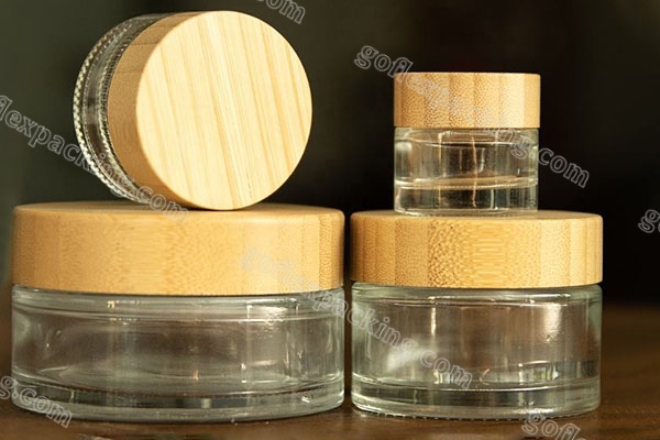 Galss Cream Jar with Bamboo Lid 5