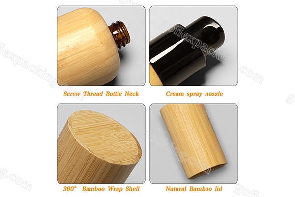 Glass inner bamboo lotion bottle 1